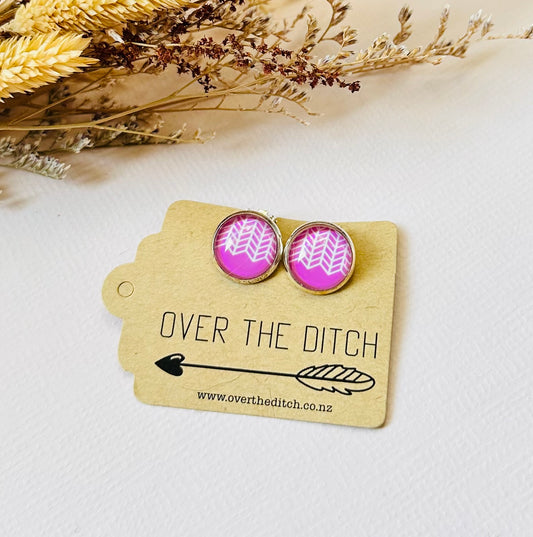 Clip-on - Pink chevron