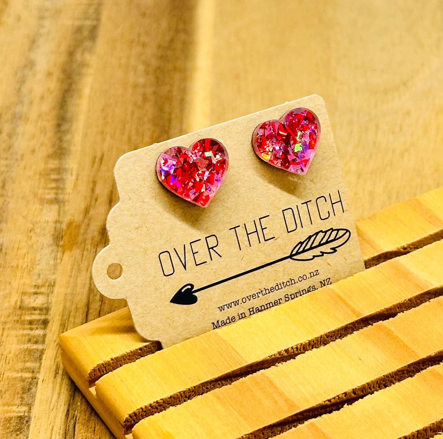 Domes - Sparkly pink chunky heart