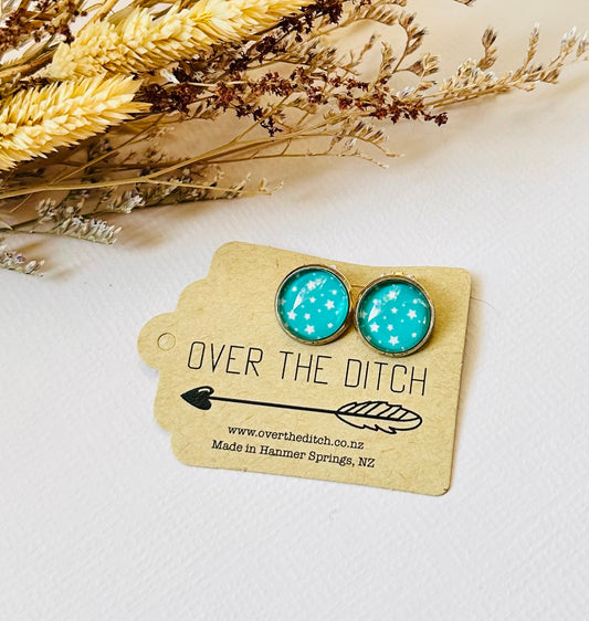 Clip-on - Stars on torquoise