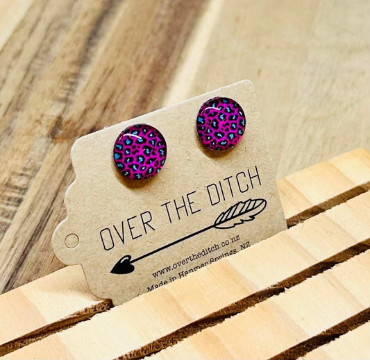 Domes - Purple, blue leopard