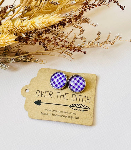 Clip-on - Purple gingham