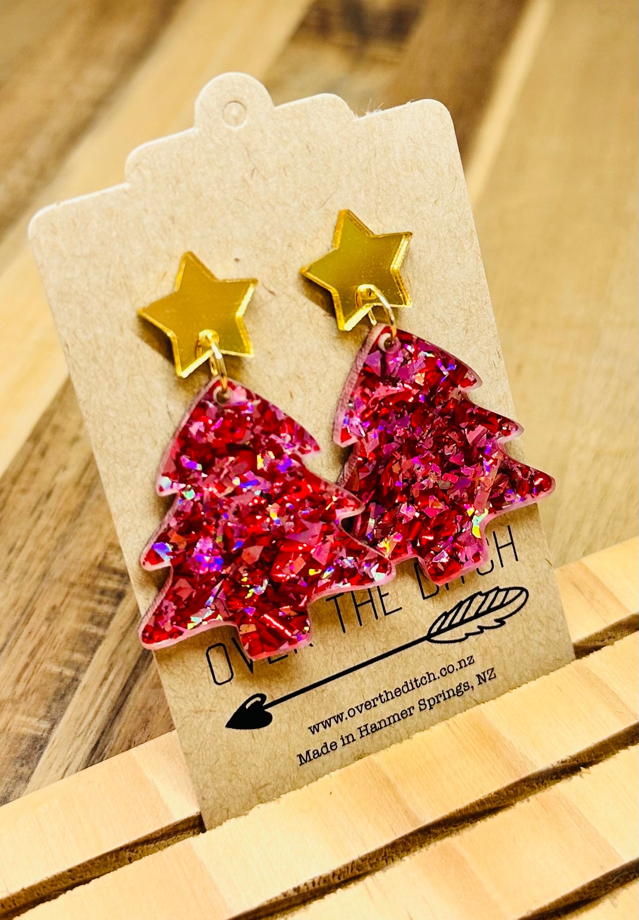 Dangles - Pink, gold sparkly tree