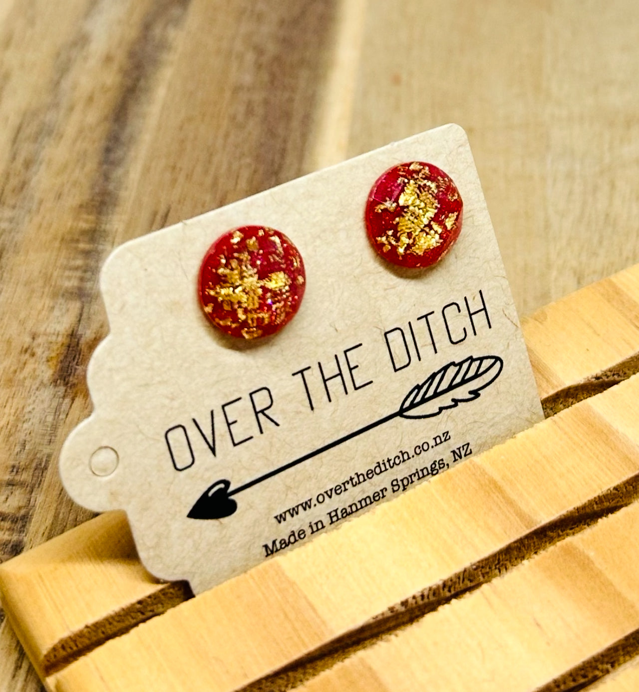 Domes- Red with gold flakes