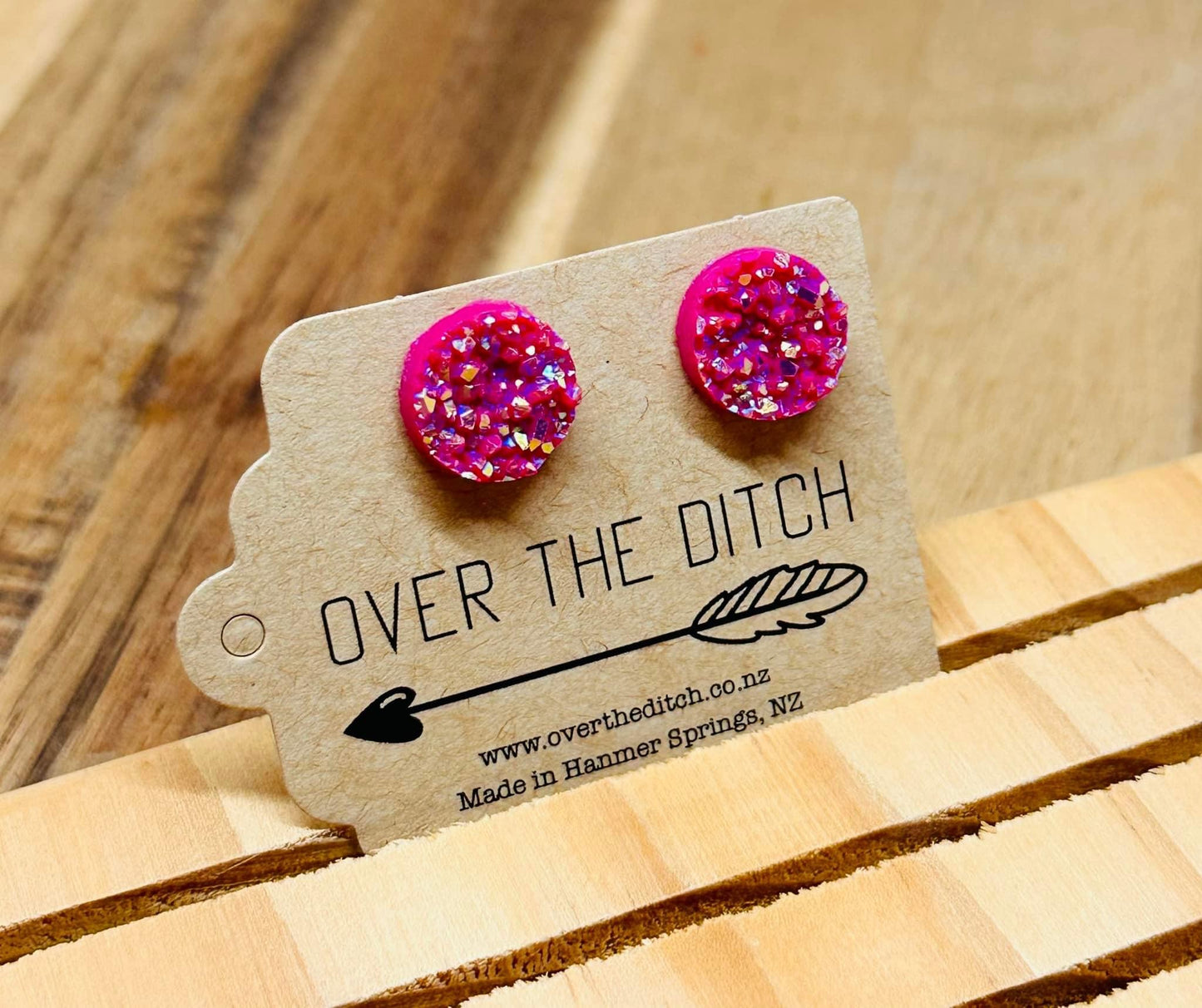 Domes - Pink druzy sparkly