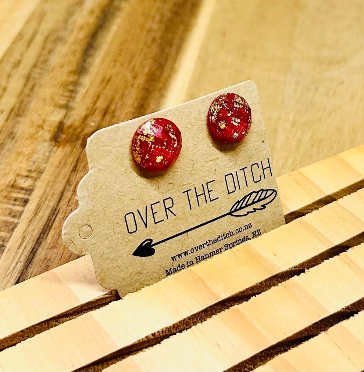 Domes- Red with gold flakes