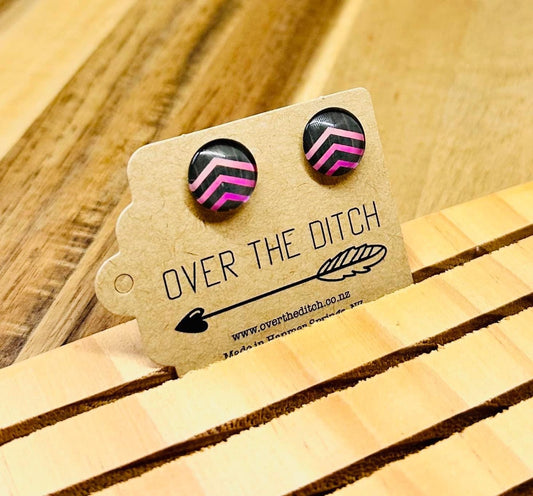 Domes - Pink chevron on grey