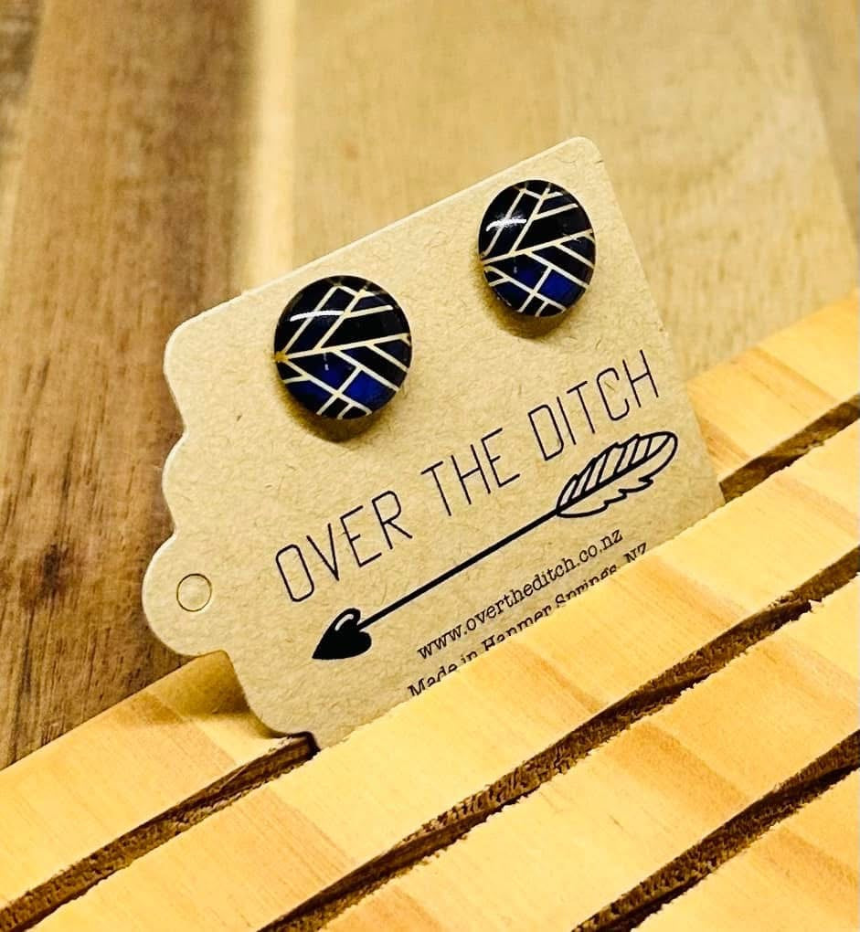 Domes - Gold stripes on blue