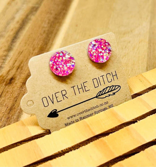 Domes - Blush pink druzy