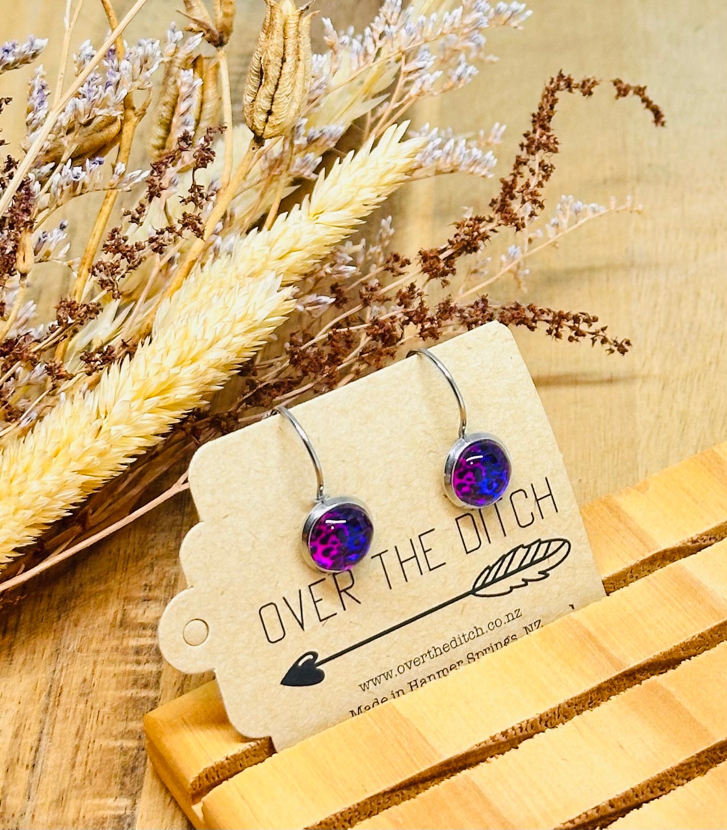 Drops - Pink, purple leopard mini