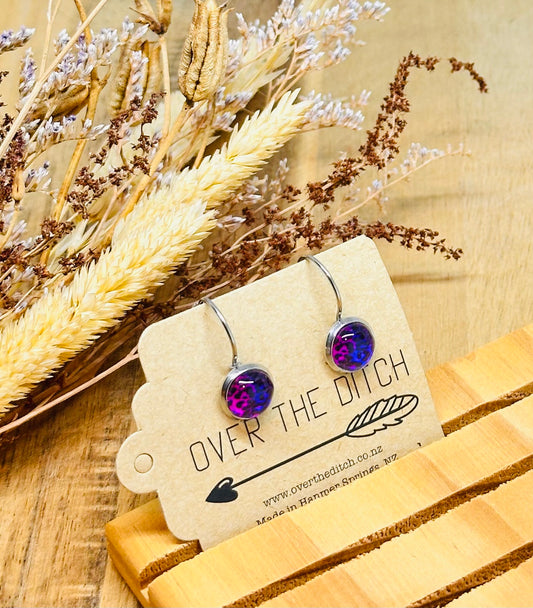 Drops - Pink, purple leopard mini
