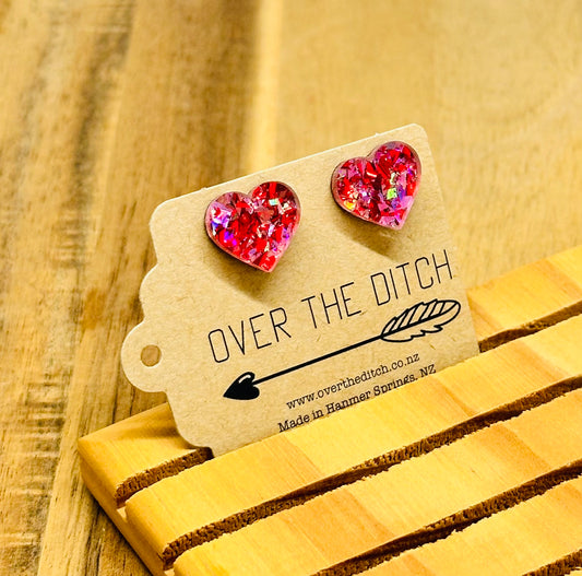 Domes - Sparkly pink chunky heart