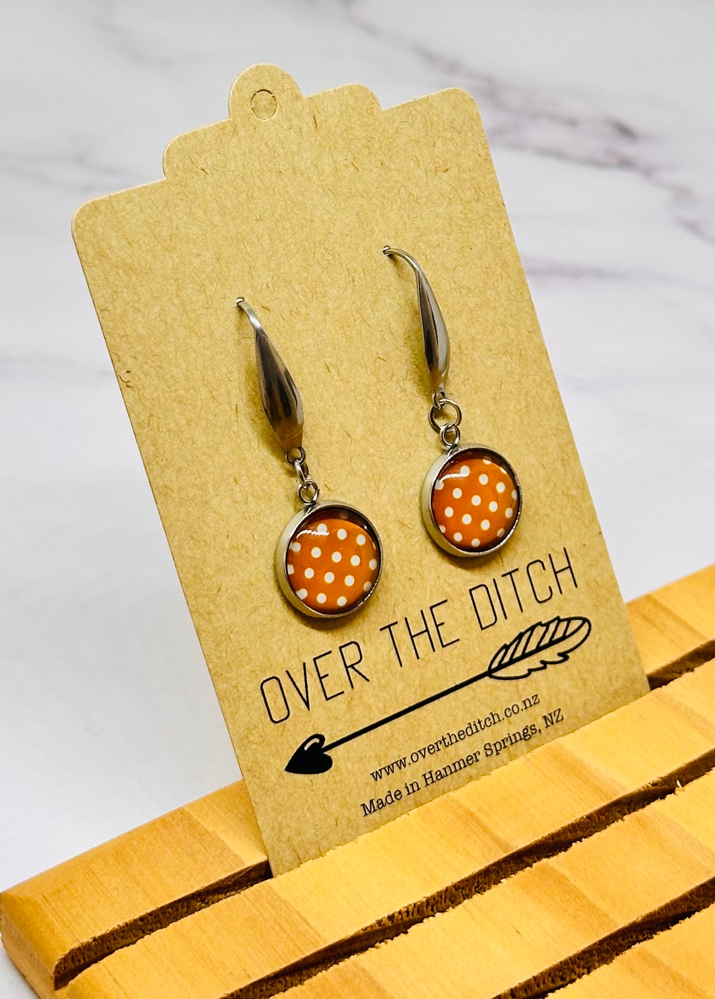 Pendants - Orange white dotty