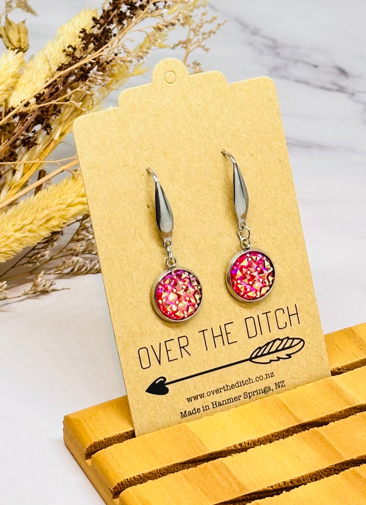 Pendants - Burnt pink sparkly