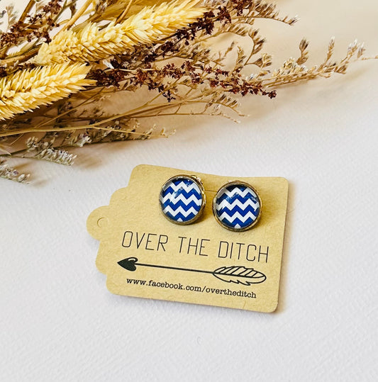 Clip-on - Blue, white chevron