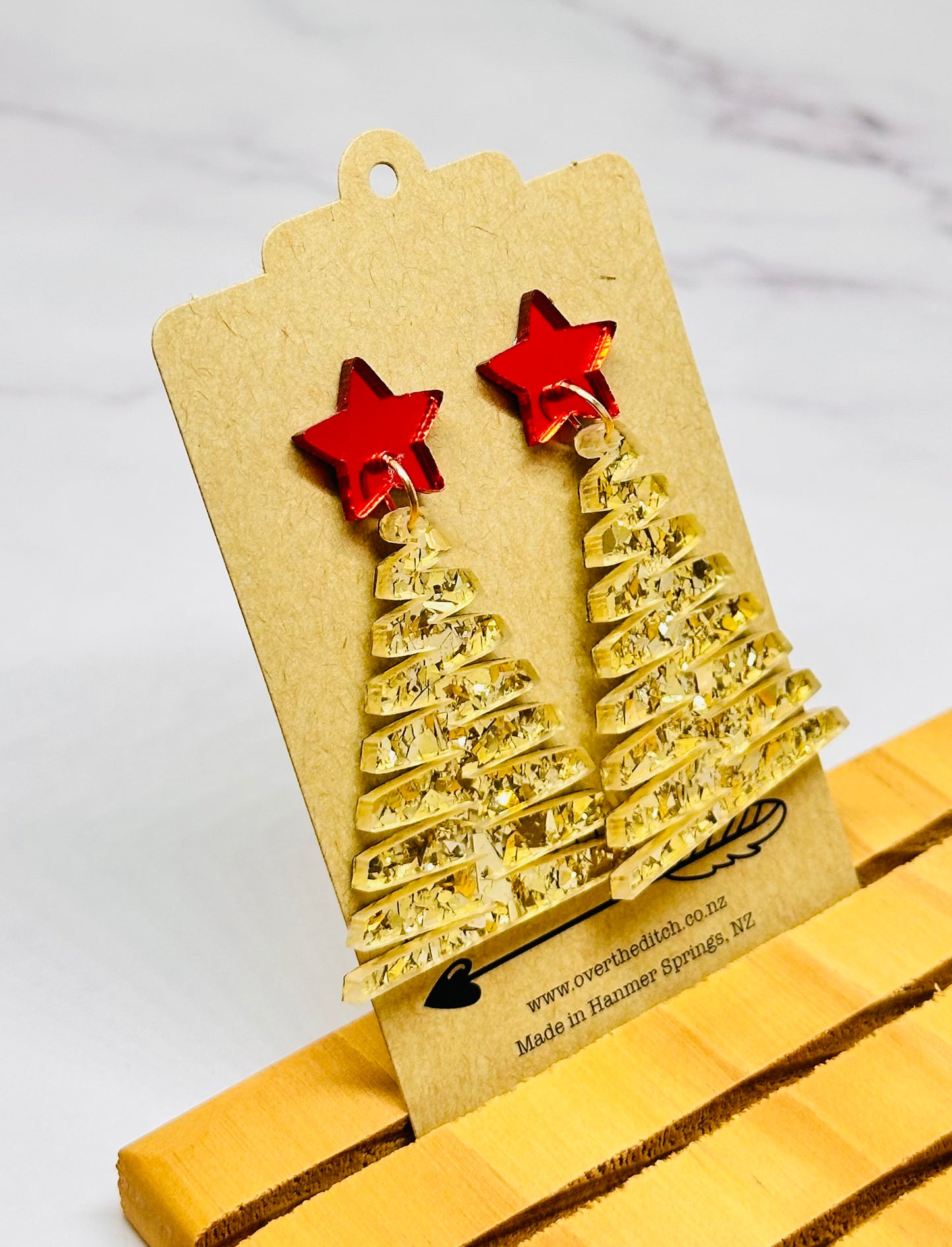 Dangles - Gold sparkly Christmas Tree