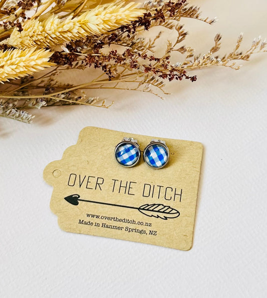 Clip-on - Blue gingham mini