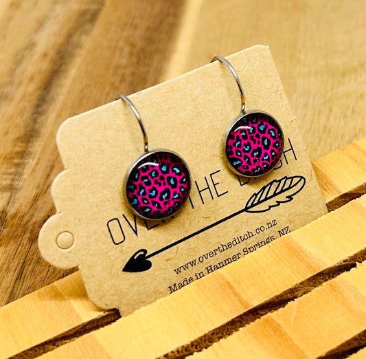 Drops - Purple, blue leopard